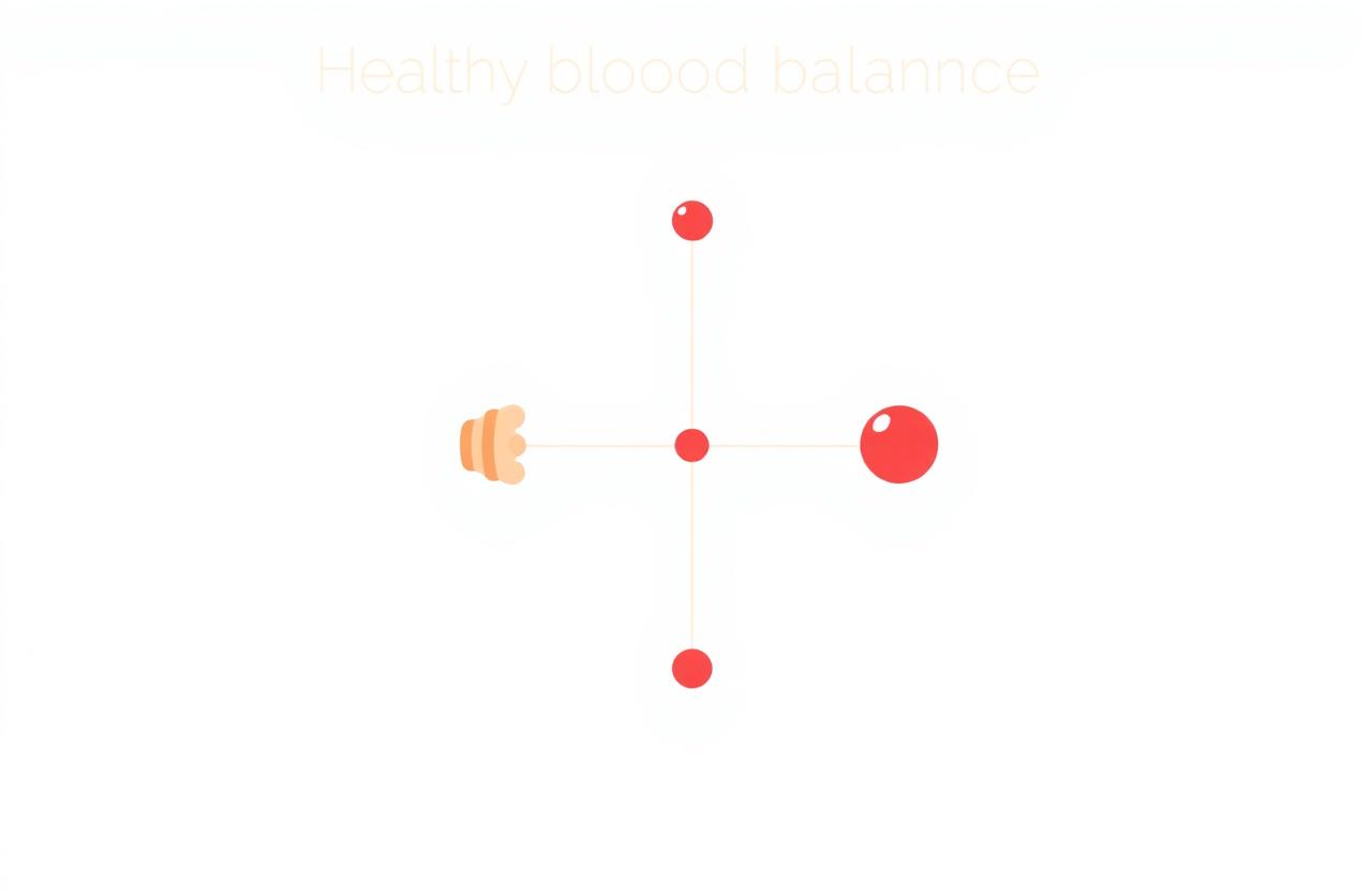 Diagram illustrating how BioVera Blood Balance supports healthy glucose response